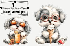 Whimsical Dogs Summer Clipart Watercolor PNG Product Image 1