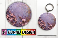 Radiant Floral Leopard Sublimation Circle: Keychain, Coaster Product Image 1