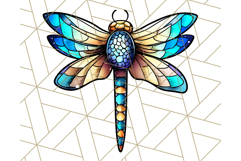 Stained Glass Dragonfly PNG Clipart, Bright Insects Clip Art Product Image 4