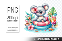 Summer Animals Clipart PNG Bundle, Tropical Summer Animals Product Image 5