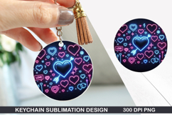 Heart Love Keychain Sublimation - Valentine Keychain PNG Product Image 1