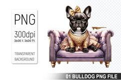 Watercolor Cute Bulldog Clipart PNG Bundle, Bulldog Art Product Image 16