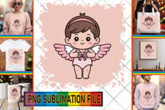 BLISSFUL TSHIRT Sublimation PNG, Cupid Product Image 1