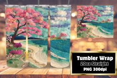 Vibrant 3D Landscape Tumbler Wrap Design Product Image 1