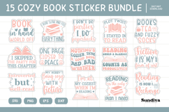 15 Printable Cozy Book Lover Sticker Bundle Product Image 1