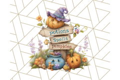 Halloween Witch House Clipart PNG with Potions and Brooms Product Image 4