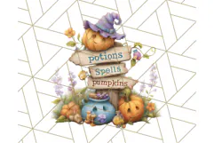 Halloween Witch House Clipart PNG with Potions and Brooms Product Image 4