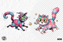 Whimsical Summer Cat Png Clipart Product Image 1