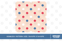 American 4th of July Coquette Polka Dot Seamless Pattern DTF Product Image 2