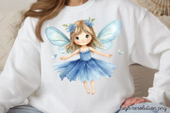 Magical Cute Garden Fairies Clipart PNG Product Image 1