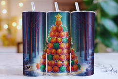 Merry Basketball Tumbler Wrap | Christmas Wrap Product Image 1