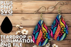 Sublimation Teardrop Earring Art Product Image 1