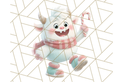 Kawaii Christmas Yeti PNG Clipart, Cute Bigfoot Holiday Art Product Image 4