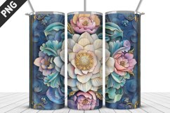 Flowers Tumbler Wrap | Sublimation Design | Tumbler PNG Product Image 1