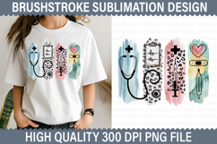 Nurse Brushstroke Sublimation Design - Brushstroke PNG Product Image 1
