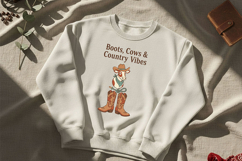 Boots Cows and Country Vibes Png Western Cowgirl Sublimation Product Image 7