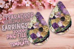 Glitter Mosaic Flower Teardrop Earring Art Product Image 1