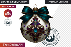 Christmas Jewel Baubles Clipart | Elegant Holiday Ornaments Product Image 1