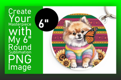 Dynamic Round Design for Coaster Artwork , Cute Dog Product Image 1