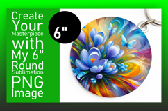 Creative Keychain Circle PNG Artwork , Flowers Product Image 1