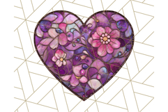 Stained Glass Heart PNG Clipart in Pastel and Bright Colors Product Image 4