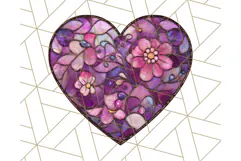 Stained Glass Heart PNG Clipart in Pastel and Bright Colors Product Image 4