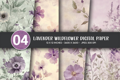 Lavender Wildflower Digital Paper Product Image 1