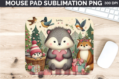Watercolor Squirrel Mouse Pad Sublimation - Valentines PNG Product Image 1