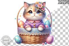 Easter Cat Sublimation - Easter Clipart PNG Design Product Image 1