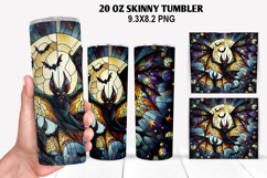 Bats Skinny Tumbler 20oz Wrap Design, Halloween Tumbler PNG Product Image 1