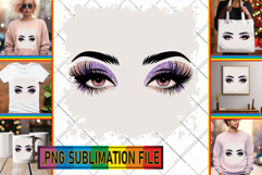 Vibrant TSHIRT Art Ideas PNG, Woman Eyes Product Image 1