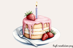 Birthday Watercolor Clipart PNG Product Image 1
