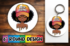 Playful Car Coasters Sublimation PNG, Black Woman Product Image 1
