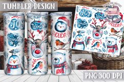 Sublimation Tumbler WRAP Christmas Design Quote Watercolor Product Image 1