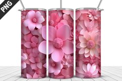 3D Flowers Tumbler Wrap | Sublimation Design | Tumble PNG Product Image 5
