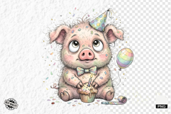Whimsical Birthday Farm Animals PNG Clipart Product Image 1