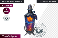 Magical Potion Bottles PNG, Fantasy Witchcraft Clipart witch Product Image 1