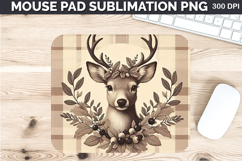 Watercolor Dear Mouse Pad Sublimation - Thanksgiving PNG Product Image 1