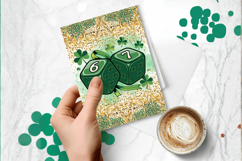 Lucky Green Dice with Shamrock Greeting Card PNG Sublimation Product Image 1