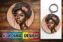 Playful Car Coasters Sublimation PNG, Afro Girl Product Image 1