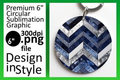 Sparkly Vibrant Stripe Round Design for Keychain Product Image 1