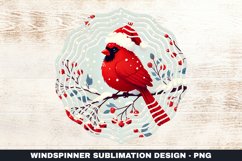 Christmas Cardinal Bird Wind Spinner Sublimation Design Product Image 1
