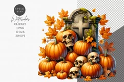 Halloween clipart, Grave clipart, Autumn clipart Product Image 1