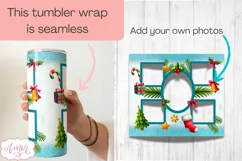 Merry Christmas Photo tumbler wrap for sublimation 20oz Product Image 2