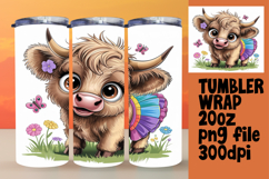 RICH 20oz Tumbler Template for Gifts , Cute Cow Product Image 1