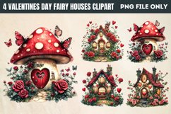 Valentines Day Fairy Houses Clipart PNG Product Image 1