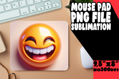 Cheerful Mouse Mat Sublimation PNG, 3D Emoji Product Image 1