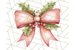 Muted Cozy Christmas Bows PNG Clipart, Winter Holiday Png Product Image 4