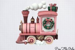 Cute Pink Christmas Watercolor Clipart Bundle PNG Product Image 1