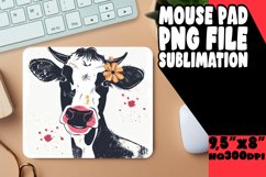 Lighthearted Farm Cow Watercolor Mouse Pad PNG Product Image 1